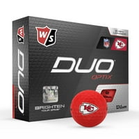 Wilson Personel İkilisi Opti NFL Golf Topları Kırmızı, Kansas City Chiefs, Paket