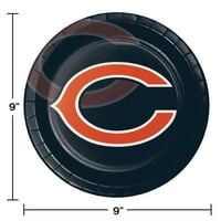Chicago Bears 9 Kağıt Tabak ve 6.5 Peçete Parti Seti Sayısı