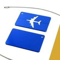 Bagaj Etiketleri Alüminyum Metal çanta Seyahat kimlik etiketleri Etiket Bavul kartı Kraliyet mavisi