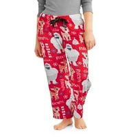 Kadın ve kadın Artı Lisanslı Pijama Süper Minky Peluş Polar Uyku Pantolon
