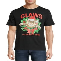 Erkek Pençeleri Kedi Noel T-Shirt