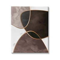 Stupell İndtries Soyut Deco Şekiller Katmanlı Kontrast Tonlar Kahverengi Mor, 20, Tasarım Tasarım Fabrikken