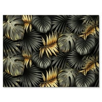 Altın ve Siyah Tropikal Yapraklar II Boyama Tuval Sanat Baskı