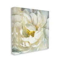 Stupell Sanayi Çiçek Yakın Çekim Yaprakları Doğa Sarı Beyaz Boyama Tuval Duvar Sanatı Tasarım Danhui Nai, 24 24