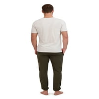 Hanes Erkek Ultra Yumuşak Tişört ve Jogger Fransız Havlu Pijama Takımı, 2 Parça, Beden S-5XL