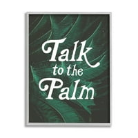 Stupell Industries, Palm Punny Tropikal Bitki Botanik Yaprak Grafik Sanatı İle Konuşuyor Gri Çerçeveli Sanat Baskı