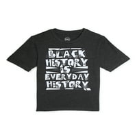 Wonder Nation Erkek Siyah Tarih Ayı Tişört, 4-18 Beden