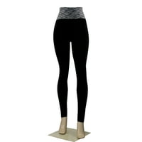 Kadın Yüksek Bel Yoga Pantolon, Karın Kontrol Egzersiz Koşu Yolu Streç Yoga Tayt Gri-XL