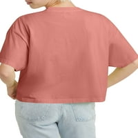 Hanes Originals Kadın Giysisi Boyalı Kısa Kollu Kırpılmış Sweatshirt