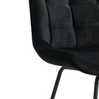 NeuType Kadife Sandalye Yemek Sandalyesi Seti Oturma Odası Mutfak için, Siyah