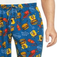 Sünger Bob, Yetişkin Erkek, Logo Pijama Uyku Pantolon, Boyutları S-2XL