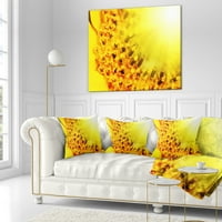 Designart Parlak Sarı Ayçiçeği Yakın Çekim - Çiçekli Kırlent - 18x18