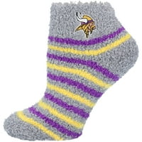 Erkekler için çıplak ayak gri Minnesota Vikings Mini şerit bölünmüş yumuşak adım ayak bileği çorap