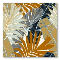 Soyut Tropikal Yaz Muz Yaprakları ve palmiye Ağacı boyama Tuval sanat baskı
