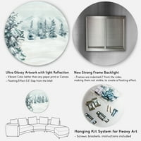 Designart 'Dağda Karlı Çam Ağaçları' Geleneksel Daire Metal Duvar Sanatı - 36'lık Disk