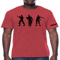 Fortnite Üç Dansçı Erkek ve Büyük Erkek grafikli tişört