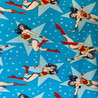 Eugene Tekstil Prim Hazırlanmış Lisanslı Wonder Women kapitone Pamuk 18 21 Önceden Kesilmiş Yağ Çeyrek Çok renkli