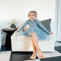 Mila & Emma Kızın Nervürlü Tutu Elbisesi, Uzun Kollu, 4-18 Beden