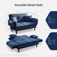 Aukfa Cabrio Loveseat Kanepe, yataklı kanepe Kanepe Oturma Odası ve Yastıklı Kompakt Alanlar için, 56 İkiz Yatak,