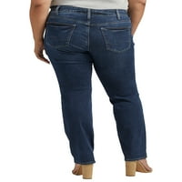 Gümüş Jeans A.Ş. Artı Boyutu Suki Orta Yükselişi Düz Bacak Kot Bel Boyutları 12-24