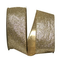 Kağıt Glitter Noel Altın Naylon Şerit, 10yd 2.5in, 1 Paket