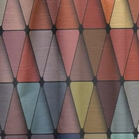 Designart 'Üçgen Şekiller Renk Alanları XXIII' Modern ve Çağdaş Perde Paneli