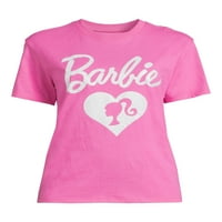 Mattel Barbie Glitter Logo Gençler Kısa Kollu grafikli tişört