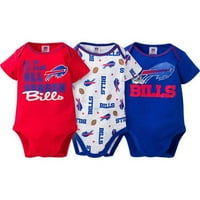 Buffalo Bills Erkek Bebek Kısa Kollu Elbise Seti, 3'lü Paket