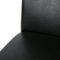 Noble House Monita Fau Deri Yemek Sandalyeleri, 2'li Set, Gece Yarısı Siyahı, Espresso