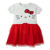 Hello Kitty Kız Kısa Kollu Cosplay Elbise, Boyutları 4-12