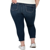 Gümüş Jeans A.Ş. Kadın Artı Boyutu Elyse Orta Rise Skinny Mahsul Kot