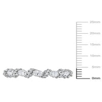 1 Karat T.G.W. Oval Kesim Oluşturulan Beyaz Mozanit Gümüş Girdap yıldönümü yüzüğü
