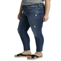 Gümüş Jeans A.Ş. Kadın Artı Boyutu Avery Yüksek Rise Skinny Jeans Bel boyutları 12-24