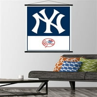 New York Yankees - Manyetik Çerçeveli Logo Duvar Posteri, 22.375 34