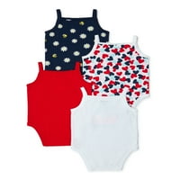 Garanimals Kız Bebek Cami Bodysuits, 4'lü Paket