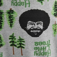 Bob Ross Erkek Mutlu Küçük Ağaçlar Pijama Pantolon