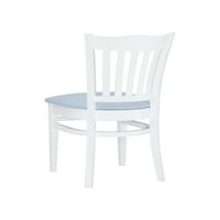 Linon Prestwick Yemek Sandalyeleri, 2'li Set, Açık Mavi Kumaşlı Beyaz Kaplama