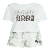 Beatles Gençler Kısa Kollu Grafikli Tişört ve Şort Loungewear Seti, 2 Parça