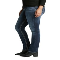 Gümüş Jeans A.Ş. Kadın Artı Boyutu Suki Orta Rise Düz Bacak Kot