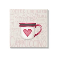 Aptal Kalp Kahve kupa Latte Mutfak yiyecek ve içecek Resim Galerisi Sarılmış Tuval Baskı Duvar Sanatı