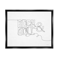 Stupell Rock & Roll Müzik Hattı Doodle Güzellik ve Moda Boyama Siyah Şamandıra Çerçeveli Sanat Baskı Duvar Sanatı