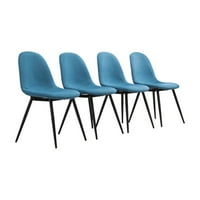 Roundhill Lassan Modern Çağdaş Bronz Kumaş Yemek Sandalyeleri, 4'lü Set