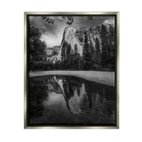 Stupell Endüstrileri Yosemite Yaban Hayatı Doğa Yansıma Fotoğraf Parlaklık Gri Yüzen Çerçeveli Tuval Baskı Duvar