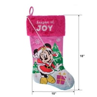 Disney Minnie Mouse Season of Joy Kadife Noel Çorabı, Uzun boylu, Pembe, Çok Renkli