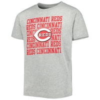 Gençlik Gri Cincinnati Reds Tekrar Logo Tişört