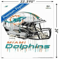 Miami Dolphins - Damla Kask Duvar Posteri, 22.375 34