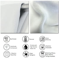 Designart 'Gri, Beyaz ve Beyaz Mermer Akrilik I' Modern Karartma Perde Paneli