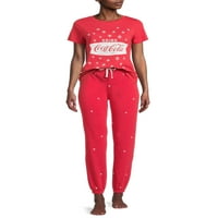 Grayson Social Kadın Coca-Cola Üstü Joggers Pijama Takımı, 2 Parça