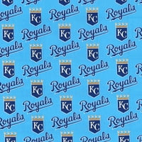 Kansas City Royals 58 % 100 Pamuk Logo Spor Dikiş ve El Sanatları Kumaş yd Cıvata, Mavi ve Kahverengi