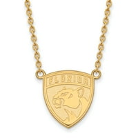 Logoart Gümüş Altın kaplama NHL Florida Panthers Büyük Kolye Kolye ile